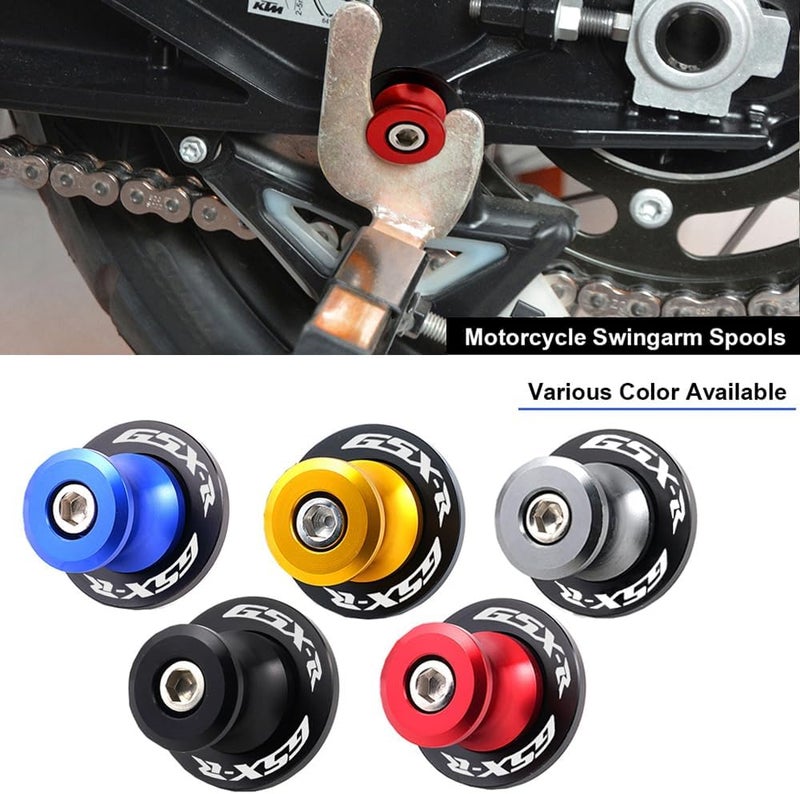 FREAXLL 2pcs M8*1.5 Motorcycle Swing Arm Sliders Spools 8mm for Suzuki GSXR 600 750 1992-2024 GSX-R 1000 2001-2024 GSXS 600 750 1000 GSX-8R GSX-8S 2023-BRed - Image 2